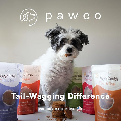 Pawco Dog Treats, Original – Supports Daily Wellness & Enjoyment – Crunchy Dog Cookies with Peanut Butter & Apple – Functional & Healthy Rewards for Dogs – Magic Cookie – 8.8oz