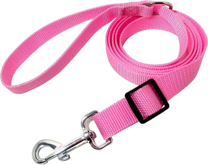 6FT/ 10FT Adjustable Dog Leash, Nylon Dog Leashes for Medium Large Dogs (10FT, Pink)