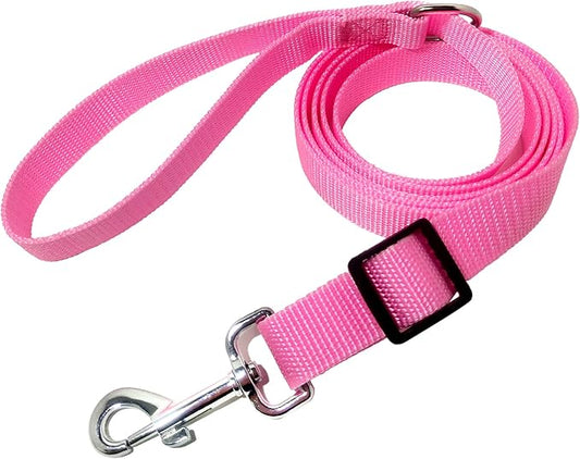6FT/ 10FT Adjustable Dog Leash, Nylon Dog Leashes for Medium Large Dogs (10FT, Pink)