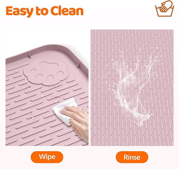 Pee Pads for Dogs, 40" x 28" Extra Large Reusable Silicone Mat, Washable Puppy Training Pads for Potty Training, Non-Slip, Leak-Proof, Indoor Floor Protection (Pink)