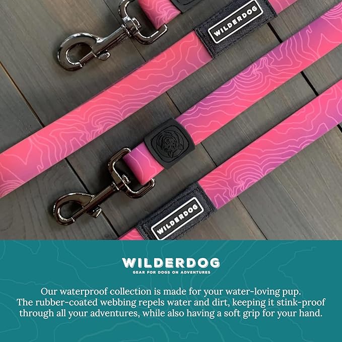 Wilderdog Waterproof Dog Leash - Repels Water & Dirt - Plum