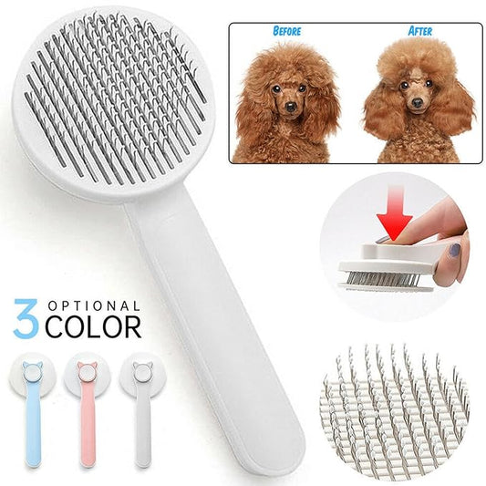 Cat Grooming Brush Slicker Brush for Pet Self Cleaning Hair Removal with Stainless Steel Needles Shedding & De-Matting Tool Hair Remover for Pet Dogs Cats (Blue)