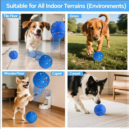 Upgraded Interactive Dog Toys for Aggressive Chewers,E-TPU Interactive Dog Balls Moving Dog Toys to Keep Them Busy,Dog Chew Toys for Dogs,Automatic Rolling Activated Dog Toy Valentines Day Gift