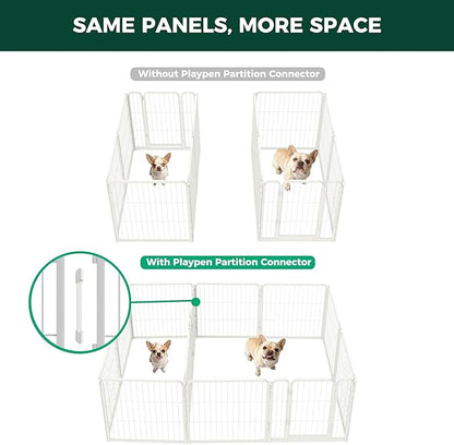FXW Homeplus Unleashed Indoor Dog Playpen - Stress-Free and Safe Play, Heavy Duty 24 Inch 12 Panels with Connectors (Pack of 2) for Puppy and Small Dogs, White│Patented