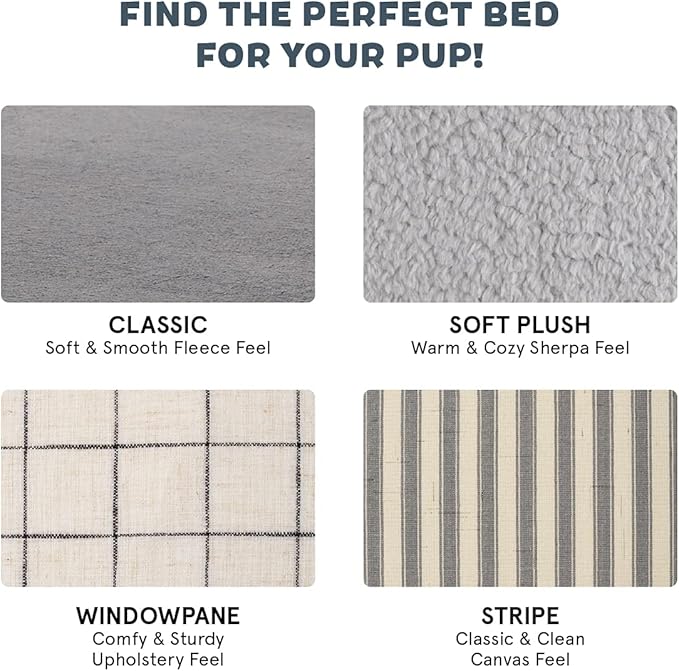 Barkbox Orthopedic Dog Bed | Comfortable Memory Foam Mattress for Joint Relief | Head and Neck Support Waterproof with Non Skid Bottom | Calming Durable Bed with Washable Cover | Large, Stripe