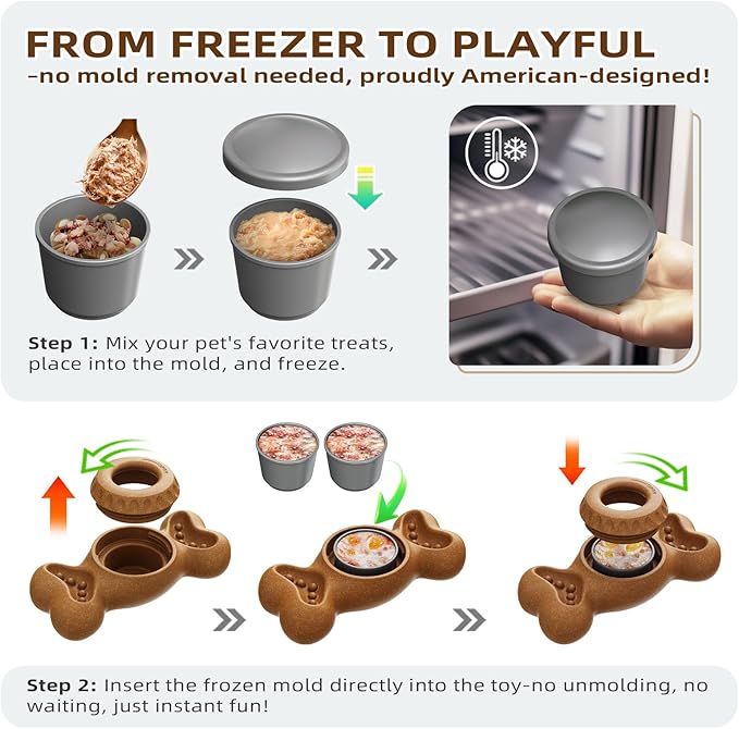 SHINKAI Refillable Frozen Dog Toy to Keep Them Busy - Tough Chew Toys for Aggressive Chewers, Indestructible for Medium & Large Dogs, Reduces Anxiety & Destructive Behavior