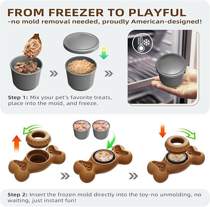 SHINKAI Refillable Frozen Dog Toy to Keep Them Busy - Tough Chew Toys for Aggressive Chewers, Indestructible for Medium & Large Dogs, Reduces Anxiety & Destructive Behavior