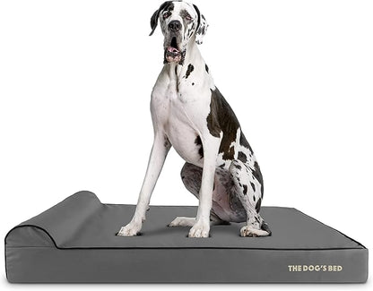 The Dog’s Bed Orthopedic Headrest Dog Bed XXL Grey/Black, Memory Foam, Pain Relief for Arthritis, Hip & Elbow Dysplasia, Post Surgery, Lameness, Waterproof Washable Cover, Veterinary Approved