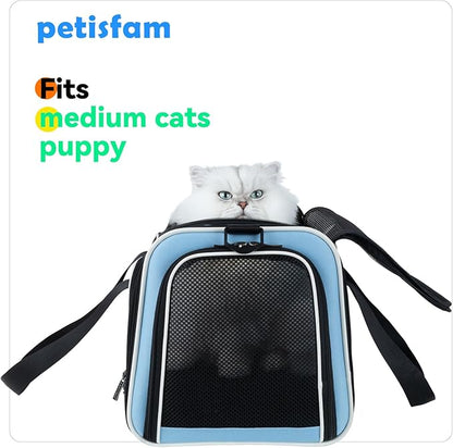 Cats Voluntarily Enter Carrier. Stress-Free Vet Visit, Veterinarian-Approved Design. 360 Mesh Visibility, Long-Term Durability, Car-Safe and Lockable Zips Hug Securely