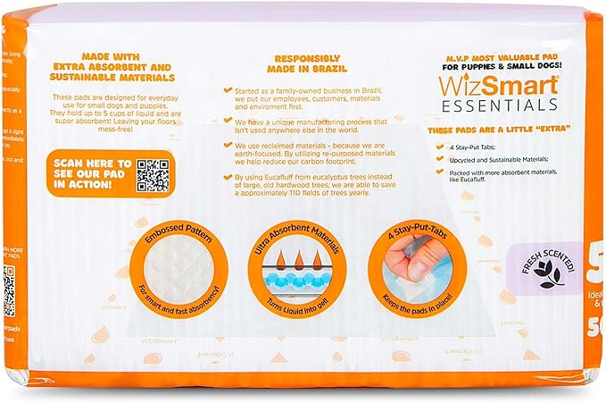 WizSmart Essentials Pads, Large, 50ct, Fresh Scented