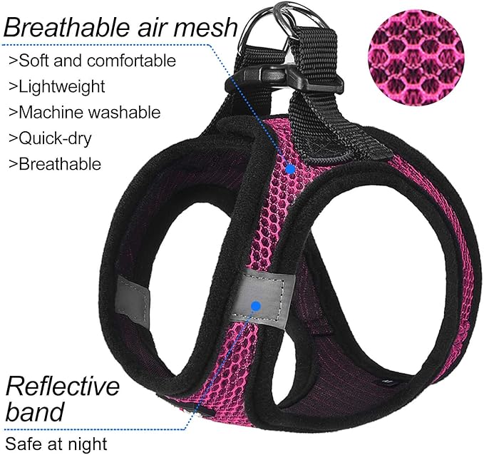 matilor Dog Harness Step-in Breathable Puppy Cat Dog Vest Harnesses for Small Medium Dogs