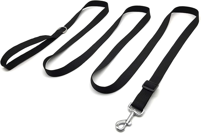 10FT Adjustable Dog Leash, Nylon Dog Leashes for Medium Large Dogs (Black)