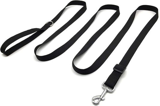 10FT Adjustable Dog Leash, Nylon Dog Leashes for Medium Large Dogs (Black)