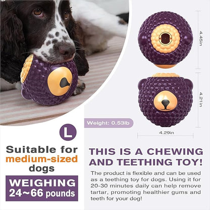 3 in 1 Large-Size Raspberry Dog Fillable Lick Treat Toy,Long-Lasting Ultimate Boredom Buster, Kibble Dispenser Food Ball & Dogs Chew Toys BPA-Free