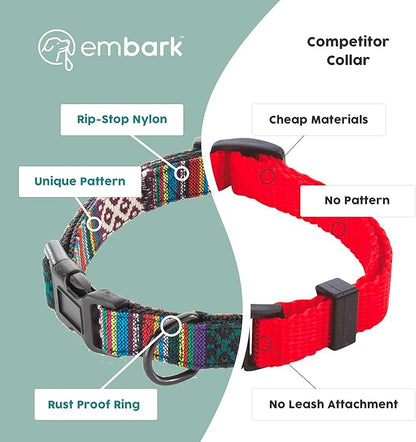 Embark Urban Dog Collar – Stylish & Durable Nylon Collar for Medium Dogs, Comfortable & Adjustable Pet Collar for Medium Sized Dog with Strong Buckles