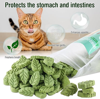 Psitofre Cat Grass Teething Sticks, 3.5oz Freezed Drying Cat Grass Treats, Cats Snacks for Hairball Removal and Dental Care