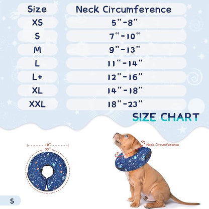Supet Inflatable Dog Cone Collar Alternative After Surgery, Doggie Neck Donut Collar Recovery ECollar for Post Surgery, Soft Dog Cone for Small Medium Puppies Cats