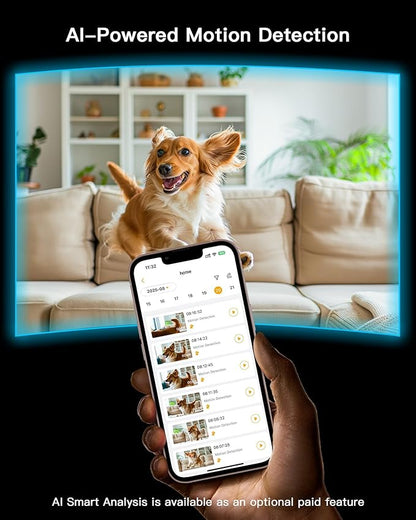 ARENTI 5G Indoor Security Camera 2 Pack, 4MP Pet Camera with Speaker for Dog/Cat, Baby Monitor with Phone App, Dual-Band WiFi, Auto Tracking, Super Night Vision, 64G Local Storage (P2Q 64G 2PC)