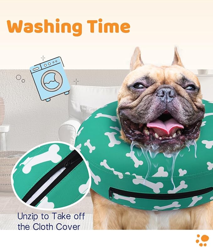 Supet Inflatable Dog Cone Alternative, Soft Neck Donut Collar for Small, Medium, Large Dogs After Surgery & Recovery