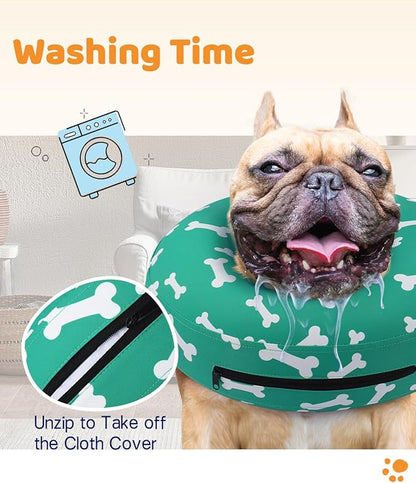 Supet Inflatable Dog Cone Alternative, Soft Neck Donut Collar for Small, Medium, Large Dogs After Surgery & Recovery