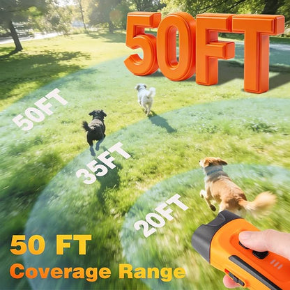 Dog Bark Deterrent Devices for Training Collar and Pet Supplies Ultrasonic Dog Whistle Repellent Horn Stopper for Large Yard Deterrents and Behavior Aids Shock Air Can Repeller with Sonic Light