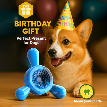 Indestructible Chew Toy for Aggressive Chewers – Tough Nylon Dog Toy for Teething Small Breeds, Durable Puppy Bone for Teeth Cleaning & Boredom Relief, Ideal Dog Birthday Gift,Ocean Blue