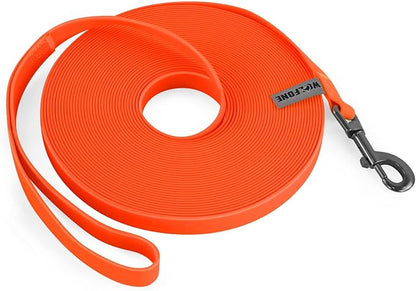 Wolfone 20ft Orange Long Leash - Waterproof Training Dog Leash for Recall, Swimming, Camping, Beach, Hunting, Walking