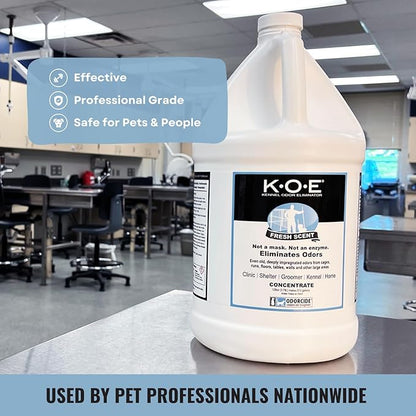 Odorcide K.O.E. Fresh Scent Odor Eliminator Concentrate – For Strong Odor on Cages, Floor, & More – Non-Enzymatic For Home & Dog Kennel – Home & Pet Supplies (1 Gal)