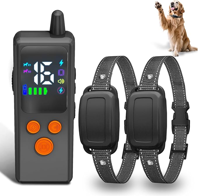 Dog Training Collar with Remote - 5000ft Waterproof Dog Shock Collars 2 Dogs for Large Medium Small Dogs Rechargeable E Collars for Dogs Training with Beep Vibration Humane Shock(1-16) Mode