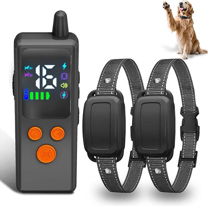 Dog Training Collar with Remote - 5000ft Waterproof Dog Shock Collars 2 Dogs for Large Medium Small Dogs Rechargeable E Collars for Dogs Training with Beep Vibration Humane Shock(1-16) Mode