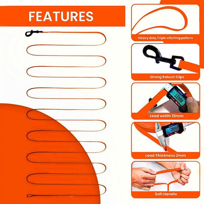 Waterproof Dog Leash 10ft, 16ft, 30ft, 50ft PVC Recall Long Line Dog Leash Beach Swimming Tracking Training Dogs Lead for Pet, Medium and Large Dogs