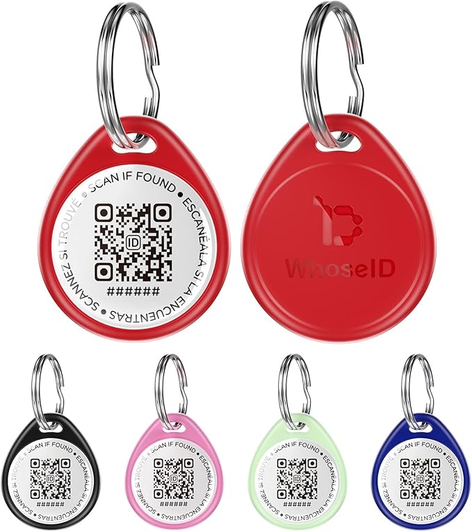 QR Code Dog Tag and Cat Tag, Scan to Reunite Faster, Waterproof and Durable, Lightweight and Quiet, Updatable Contact Info, Red for Bold Style