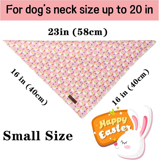 Unique style paws Easter Dog Bandana with Bow Easter Eggs Chicken Dog Bandanas for Small Medium Large Boys Girls Dogs