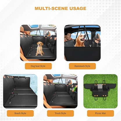 KARMNEEV Dog Seat Extender for Cars, Heavy-Duty Waterproof Dog Travel Back Seat Bridge, Anti-Scratch, Easy-Clean Surface, Designed for SUV and Truck Owners with Active Dogs, 400lb Max Load