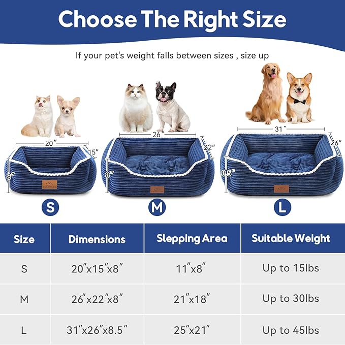 Orthopedic Dog Bed for Medium Dogs,Dog Sofa Beds Supportive Foam Pet Couch Bed with Removable Washable Mat and Nonskid Bottom (Medium, Blue)