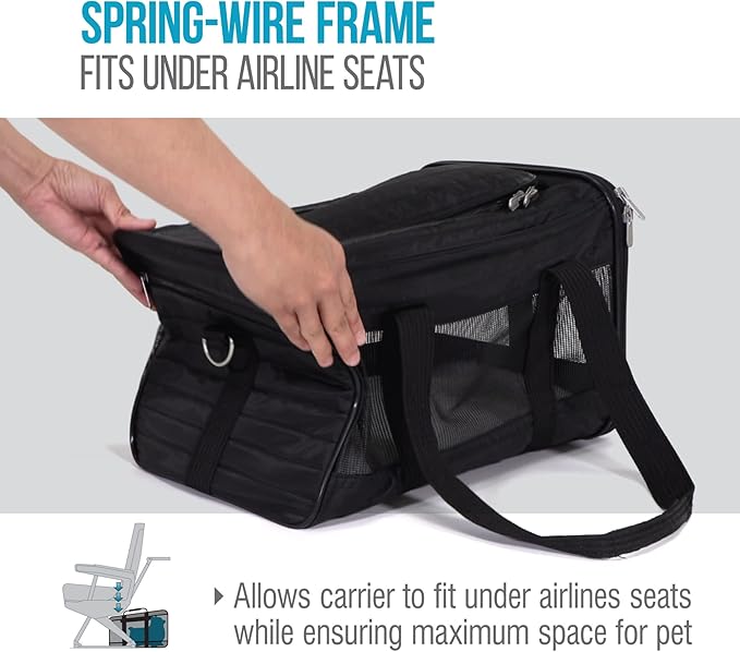 Sherpa Original Deluxe Travel Pet Carrier, Airline Approved & Guaranteed On Board - Black, Small