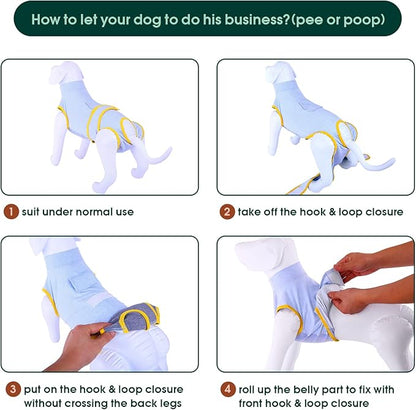 Kuoser Recovery Suit for Dogs Cats After Surgery, Professional Pet Recovery Shirt Dog Abdominal Wounds Bandages, Substitute E-Collar & Cone,Prevent Licking Dog Onesies Pet Surgery Recovery Suit