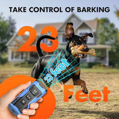 Dog Bark Deterrent Device, 3X Ultrasonic Anti Barking, 6 Training Modes 23 FT Range Barks No More Indoors Outdoors Behavior Correct Safe & Humane Rechargeable Compact Bark Control for Dogs (Blue)