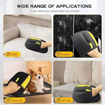CAIBAO Electrostatic Pet Hair Removal Gloves: Quick Wiping - Reusable & Washable for Sofa Clothing Pet Beds Effortless Cats & Dogs Hair Remover for Busy Pet Owners (1pcs-Black)