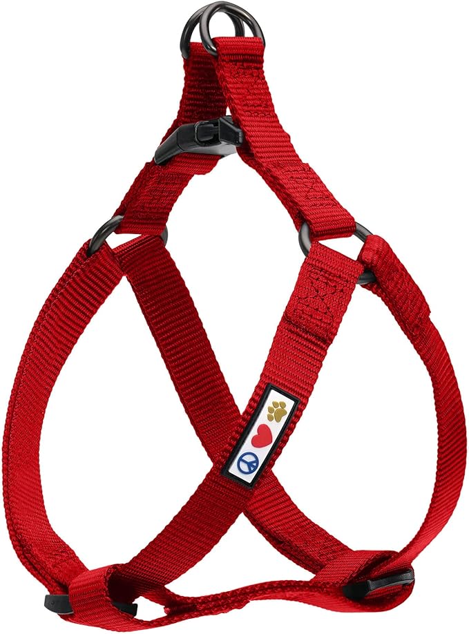 Pawtitas Solid Step-in Dog Harness – Adjustable No-Pull Vest for Puppies to Seniors, Safe & Comfortable XS Red