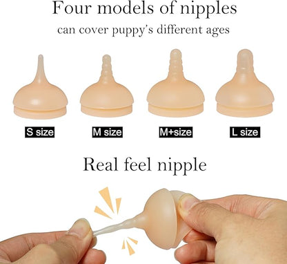 Doggiema Puppy Bottles,Silicone Feeding Nipple and Syringes for All Breed of Puppies and Other Animals Dongdong pet