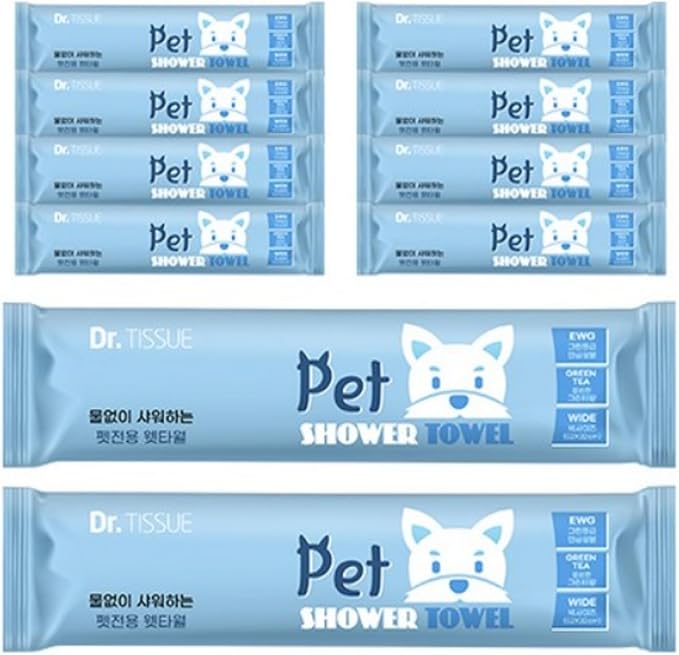 Extra Large Size - 20.5" x 12.6" Pet Wipes | Individually Packaged | Paw Wipes | Hypoallergenic | Grooming | Bathing | Green Tea Scented Deodorizing | Tear Stain | All Purpose Bath Wipes | 10 Counts