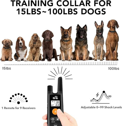 DOG CARE Dog Training Collar with Remote - Shock Collar for All Dogs with 1800FT Remote, Rechargeable Bark Control with Beep/Vibration/Shock Modes, Security Lock, Rainproof