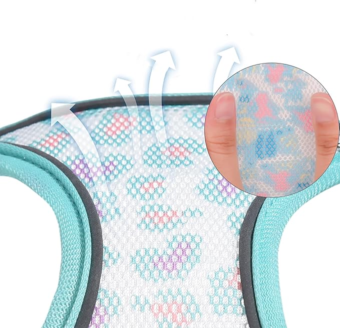Step in Mesh Dog Harness and Leash Set Breathable Air Mesh Reflective Escape Proof Dog Harness Vest No Choke Lightweight Mesh Dog Harness (S(Neck:10.5"-12",Chest:13.5"-16"), Pink-2)