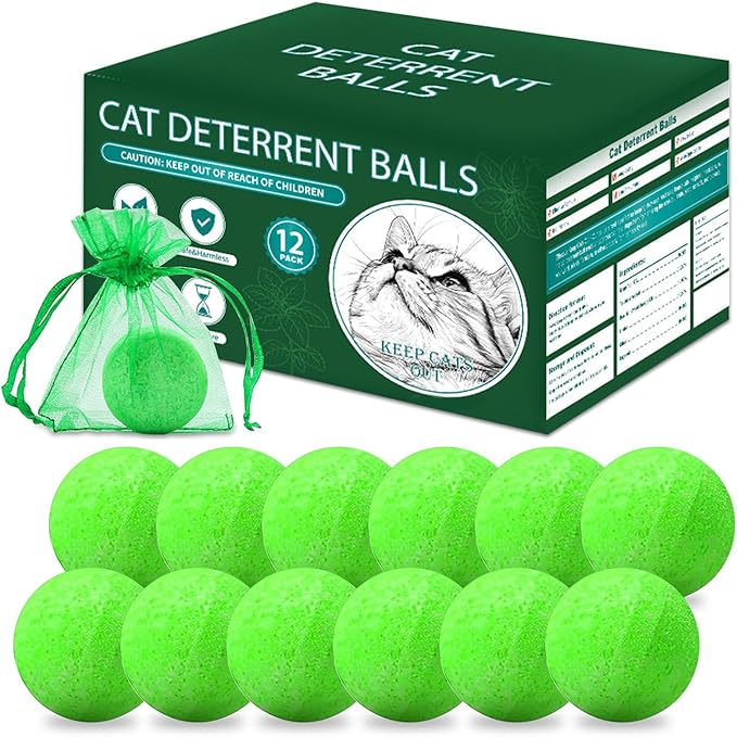 iALTERLL Cat Repellent Outdoor to Keep Cats Away (12Pack) Natural Peppermint Oil Cat Deterrent Outdoor and Indoor Green