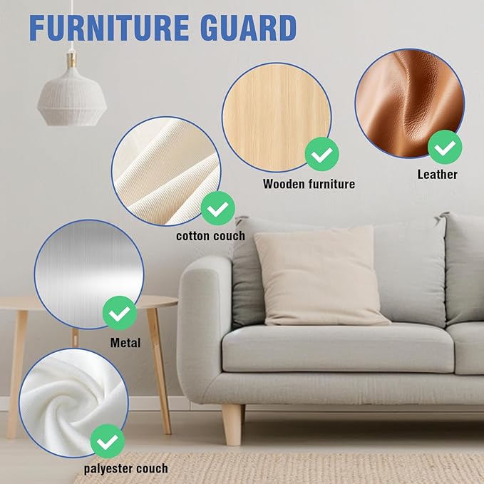 Cat Scratch Furniture Protector, 157" x 11.8" Couch Protector from Cat Claws, Thickened Transparent Self-Adhesive Furniture Protectors for Couch Protection from Cat Scratching
