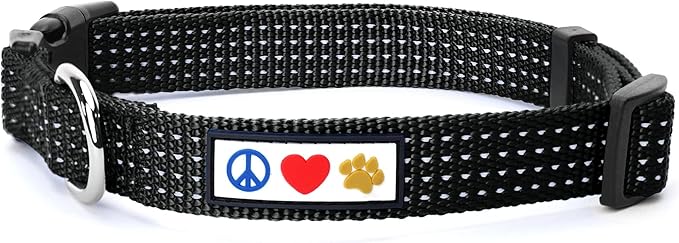 Pawtitas Reflective Dog Collar Adjustable Dog Collars for Small Dogs Puppy Collar Extra Small Dog Collar Black Dog Collar