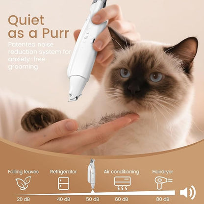 Vankoo 2 in 1 Dog & Cat Nail Clippers & Trimmers with LED Lights, Splash Guard - Pet Hair Trimmer for Around Paws, Ear, Eye,Face, Rump Rechargeable & IPX7 Waterproof Grooming Supplies for Dog, Cat