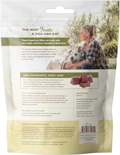 BADLANDS RANCH by Katherine Heigl – Superfood Bite Freeze-Dried Raw Beef Liver Dog Treats – High Protein Single-Ingredient Snacks for Training, Rewards & Daily Wellness