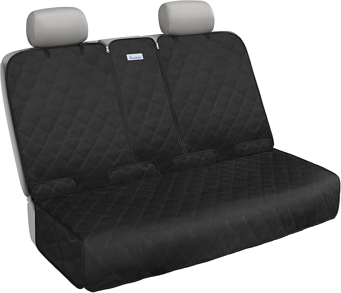ALLANSING Back Seat Cover - 900D Oxford Waterproof Car Seat Protector, Fits Cars/SUVs/Trucks, Split Bench, Non-Slip, Dog/Kid Proof, Easy Clean(Black)